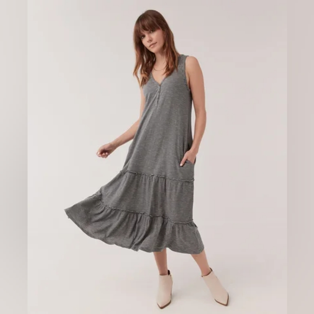 Pact Patio Dress Blue Stripe L